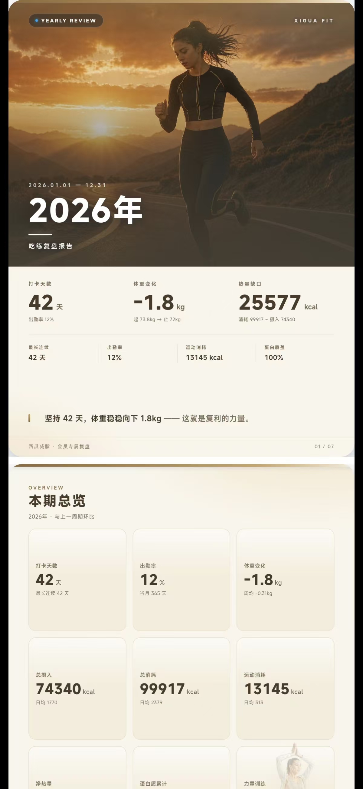 吃练复盘报告界面